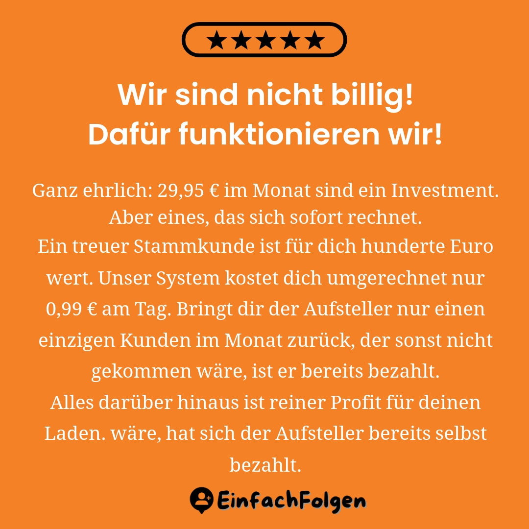 Instagram Aufsteller Pro - Follower in 3 Sekunden