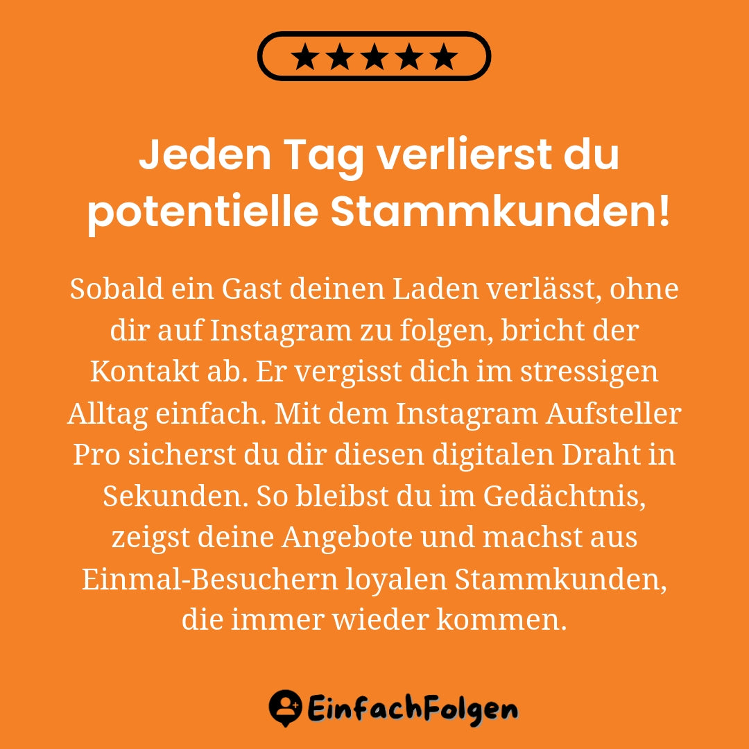 Instagram Aufsteller Pro - Follower in 3 Sekunden