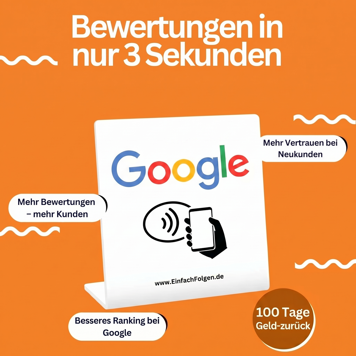 Google Aufsteller Pro - Bewertungen in 3 Sekunden
