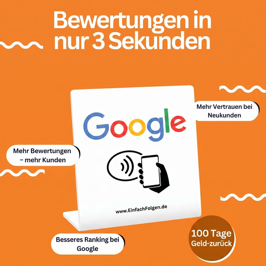 Google Aufsteller Pro - Bewertungen in 3 Sekunden