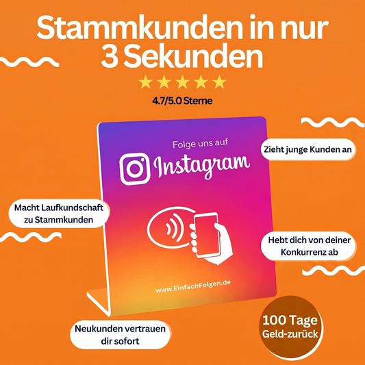 Instagram Aufsteller Pro - Stammkunden in 3 Sekunden