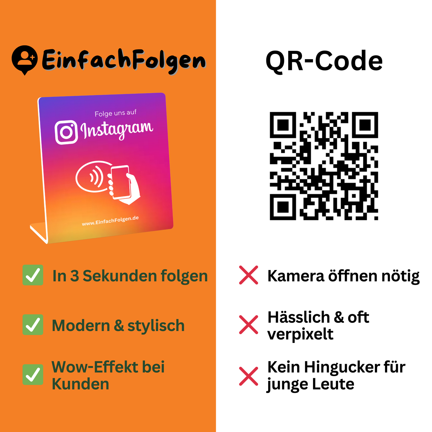 Instagram Aufsteller Pro - Follower in 3 Sekunden