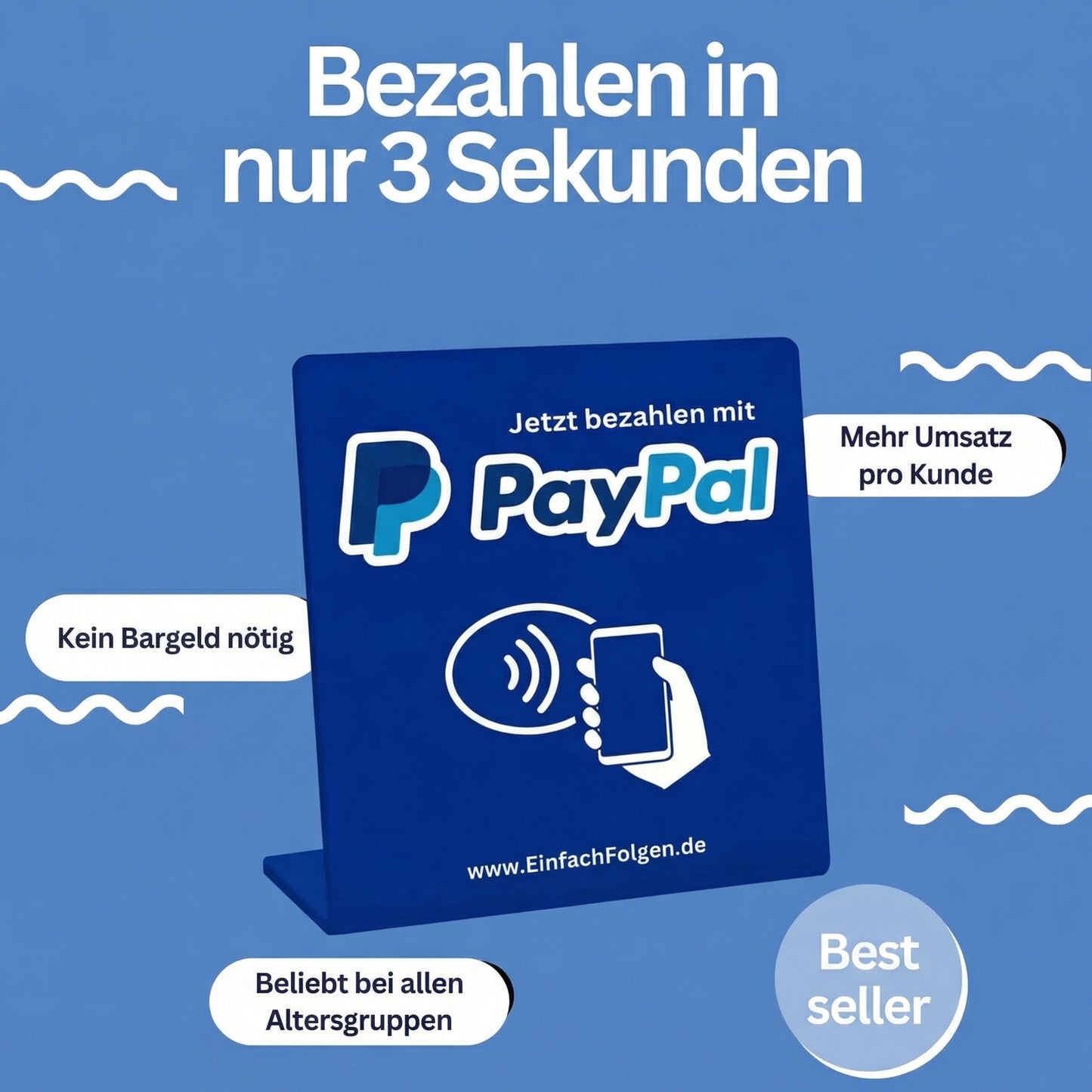 PayPal Aufsteller Pro - Zahlen in 3 Sekunden - Einfach Folgen