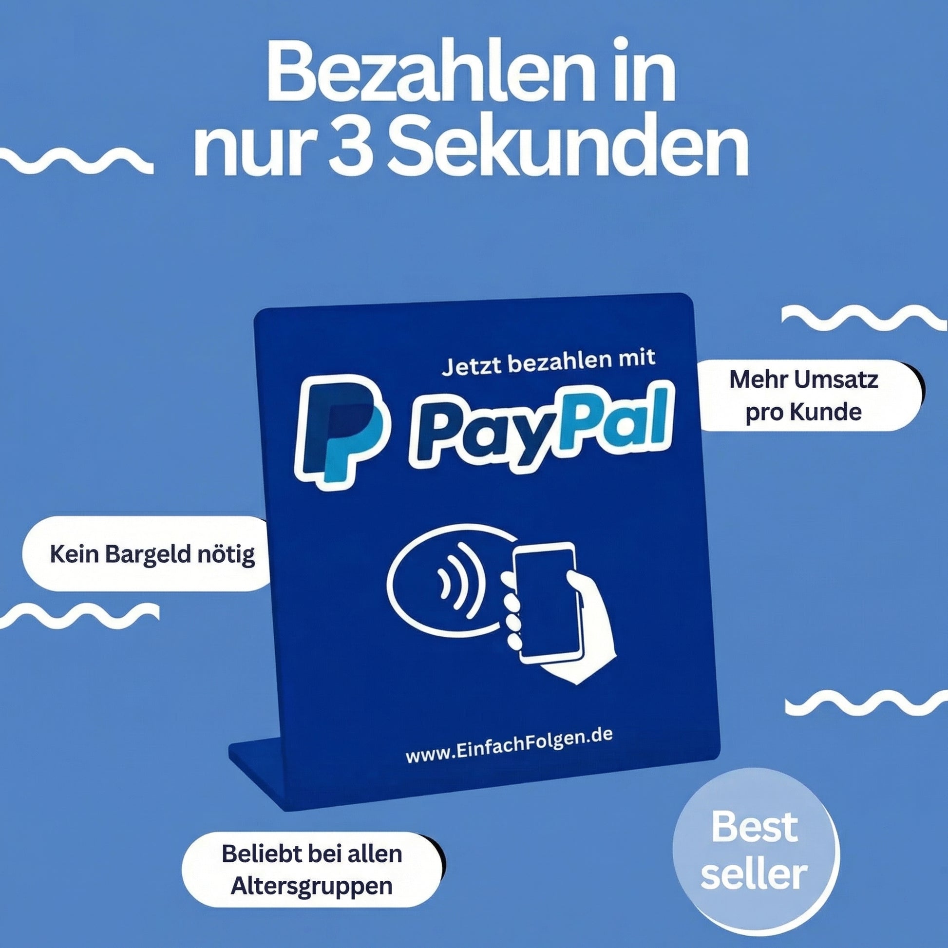 PayPal Aufsteller Pro - Zahlen in 3 Sekunden - Einfach Folgen