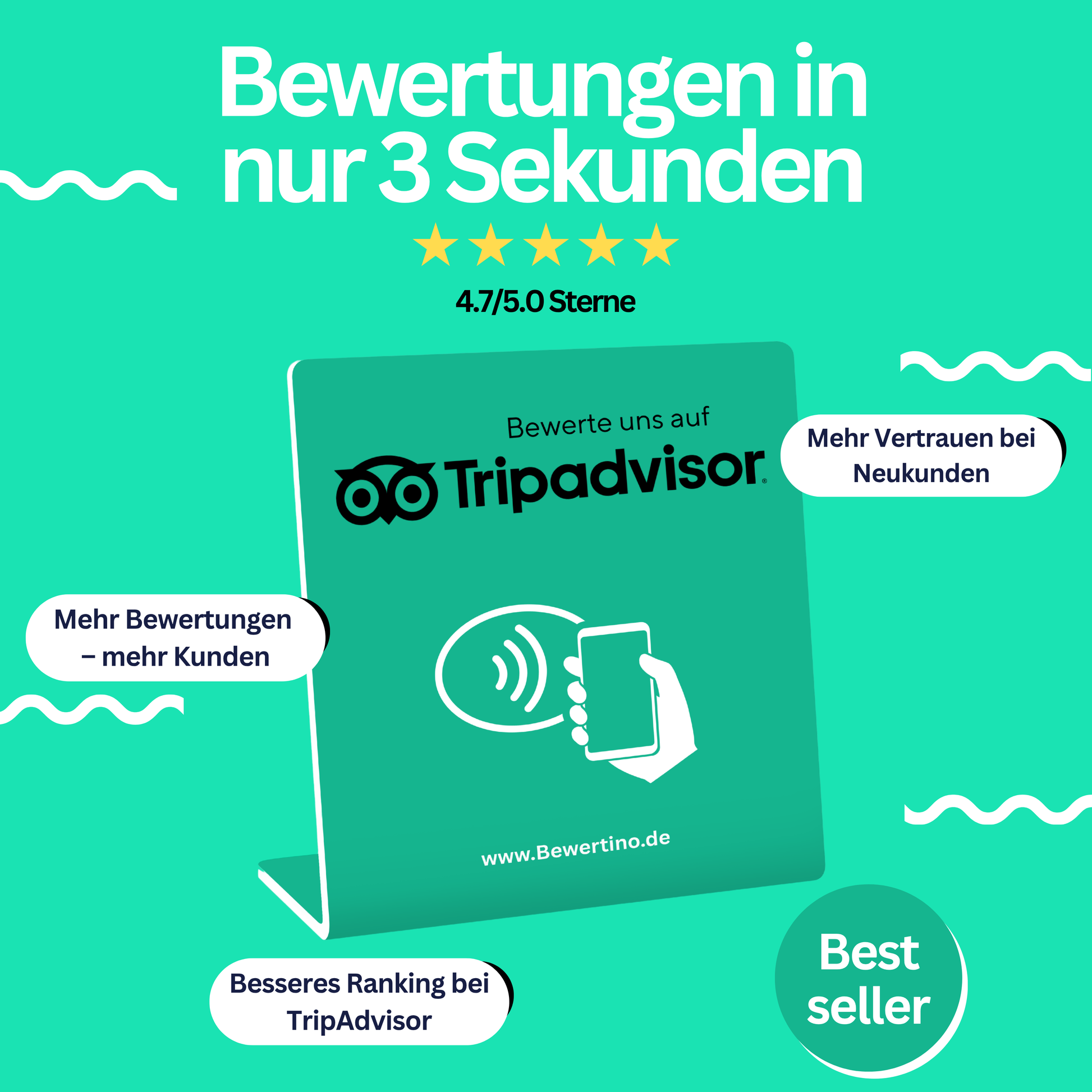 TripAdvisor Aufsteller Pro - Bewertungen in 3 Sekunden - Einfach Folgen