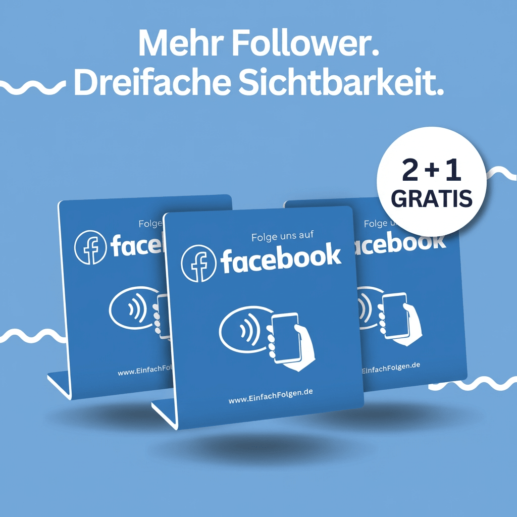 Facebook Aufsteller Pro 2+1 Gratis - Einfach Folgen