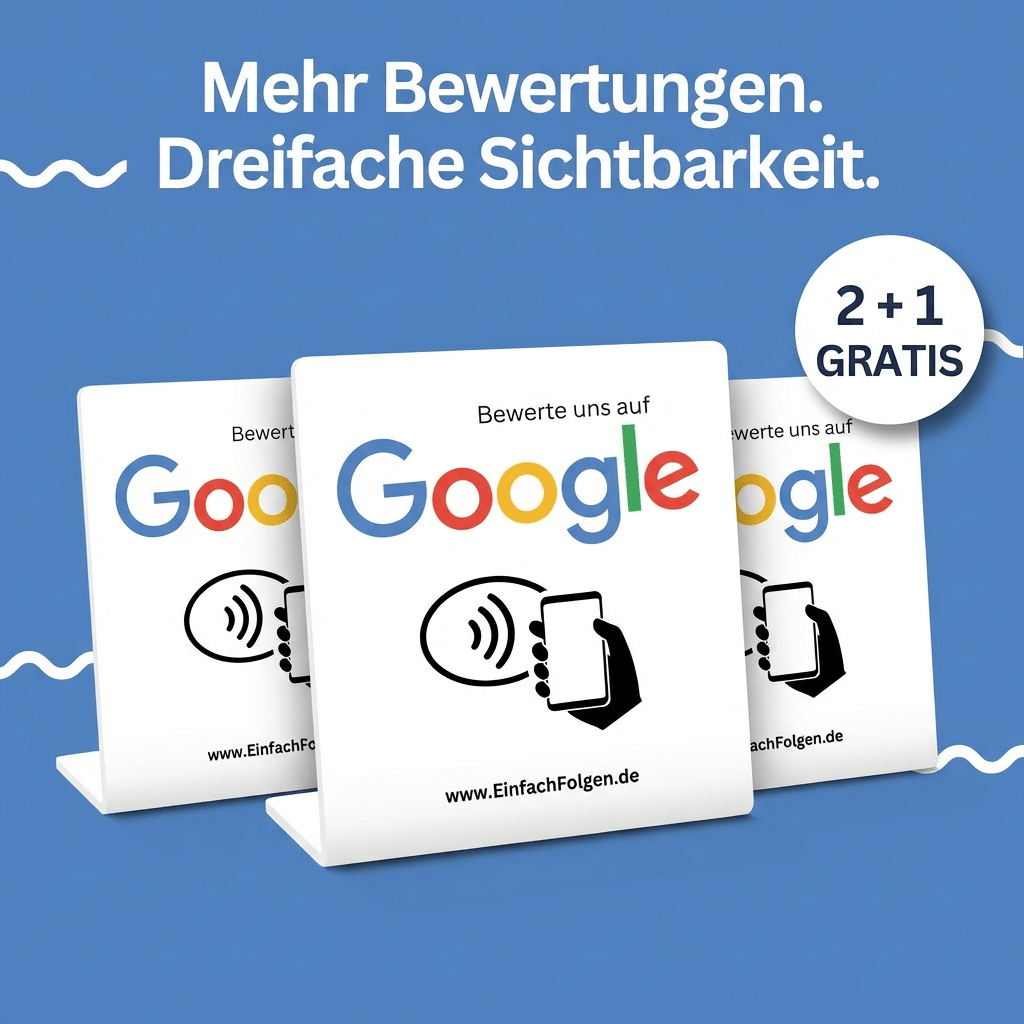 Google Aufsteller Pro 2+1 Gratis - Einfach Folgen