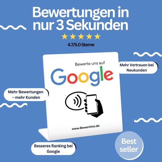 Google Aufsteller Pro - Bewertungen in 3 Sekunden - Einfach Folgen