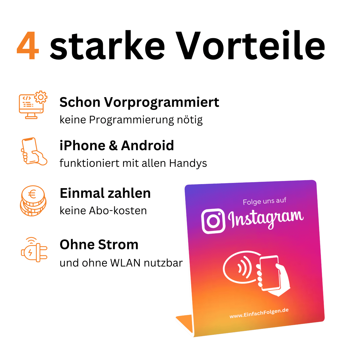 Instagram Aufsteller Pro - Follower in 3 Sekunden - Einfach Folgen